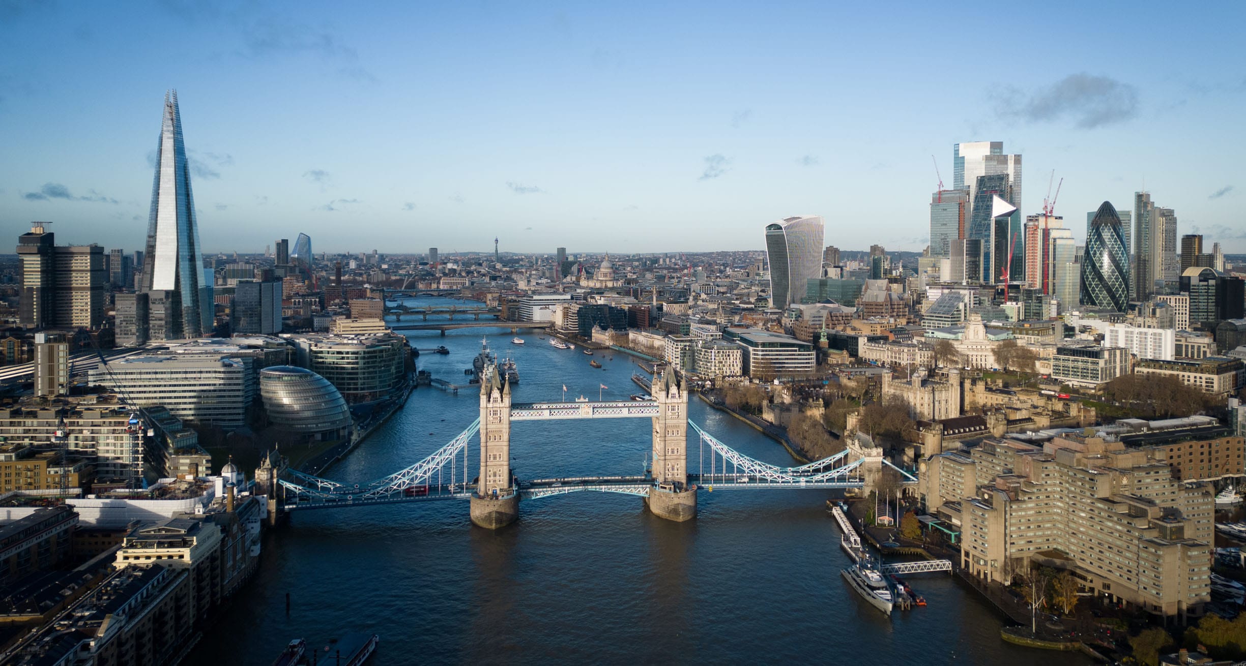 Image of a cityscape captured by a drone