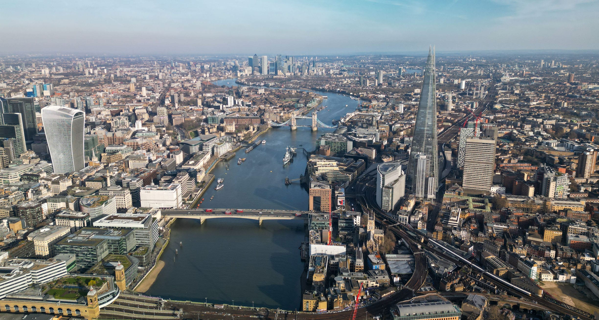 Image of a cityscape captured by a drone